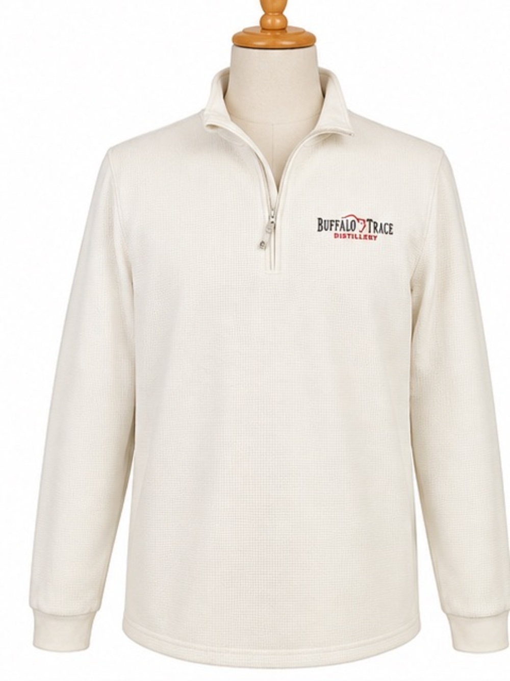 Buffalo Trace Distillery Men's Quarter-Zip Pullover - White/Cream